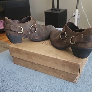 Born Brown Leather Ankle Boots Lace-Up